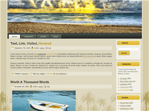 Wordpress Themes Orange Sunset Beach